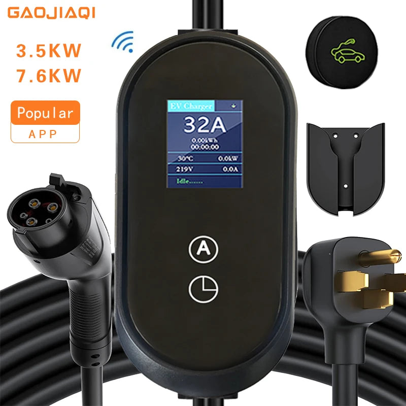 DC Fast EV Charging Station-Portable EVSE Charger with Mode 2 Compatibility for Electric Vehicles 01