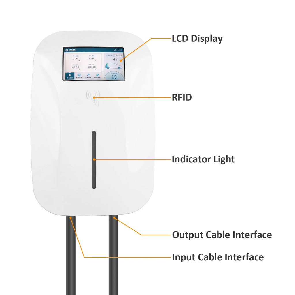 New AC EV Charger 7kW Wallbox Type 2 GBT with OCPP 1.6J WiFi/GSM/4G for Residential & Commercial Use for 02
