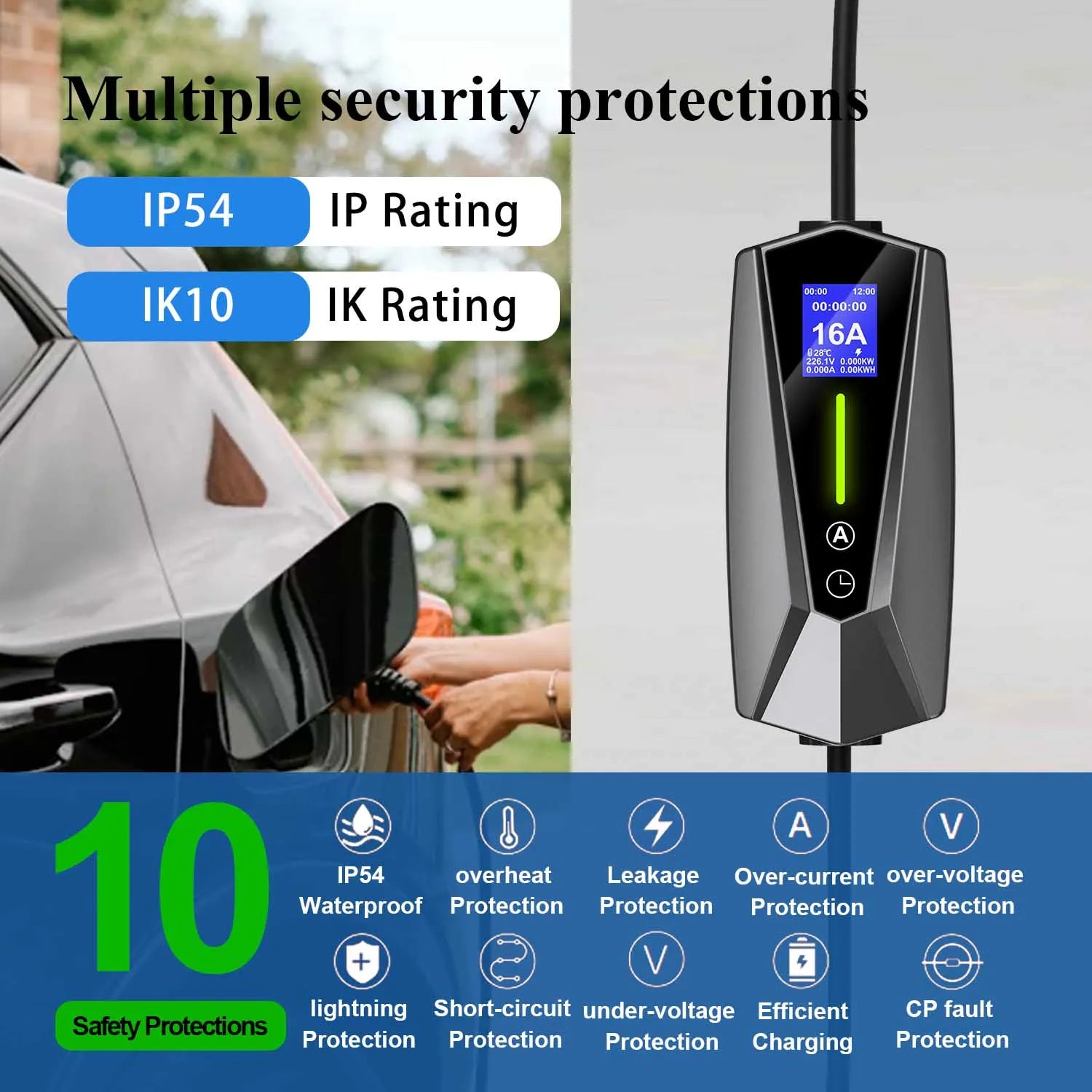 EV Portable Charger Portable Electric Car Charger Mode 2 EVSE Charger 16A 32A 01