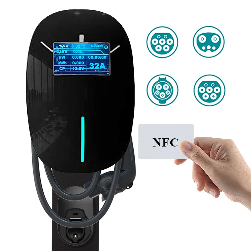 Intelligent EV Charger Wallbox & Portable with OCPP 4G WiFi RFID Smart Charging Solution 7kW-22kW 01