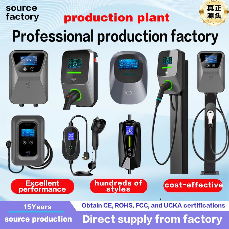 EV Charger Type 2 Wall Mounted OCPP 1.6 RFID Commercial EV Charging Station 3 Phase 32A AC+DC Output 22kW-43kW Output Power 01