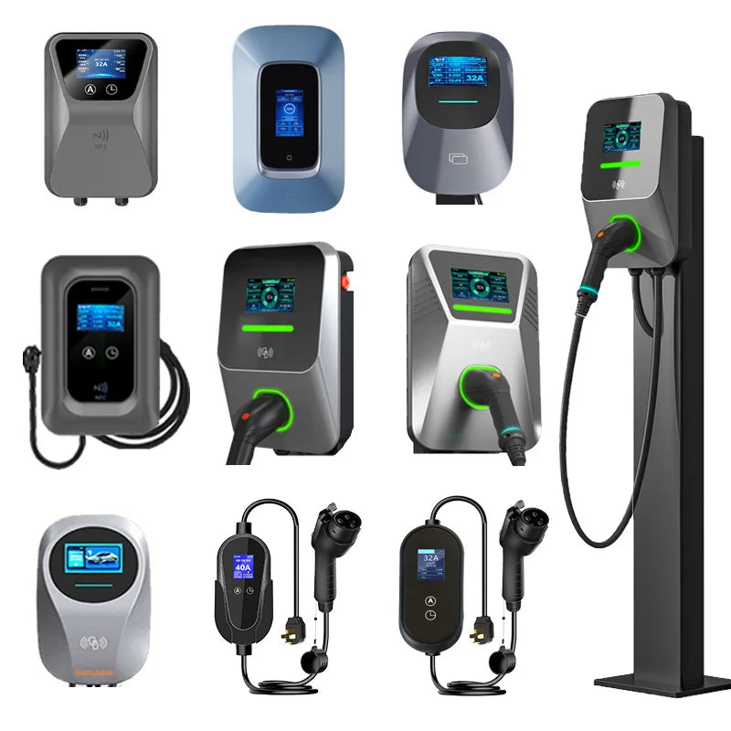 Type 2 Wall Mounted OCPP 1.6 RFID Commercial EV Charging Station 3 Phase 32A 22kW-43kW Type 1 AC+DC Output   01