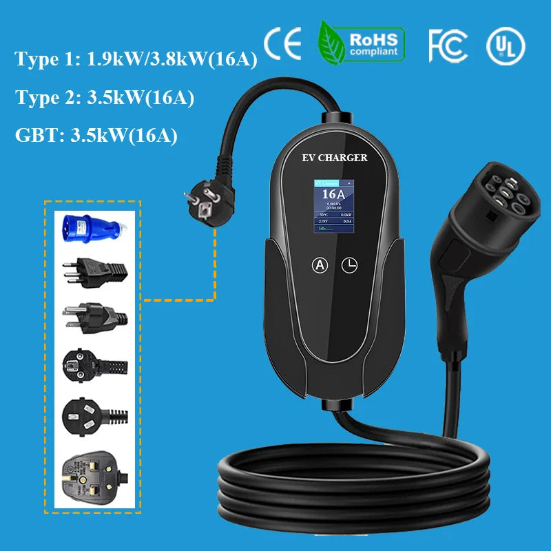 Future Energy 3.5kW 7kW / 11kW / 22kW Smart Portable AC EV Charger  Fast Electric Vehicle Chargin...