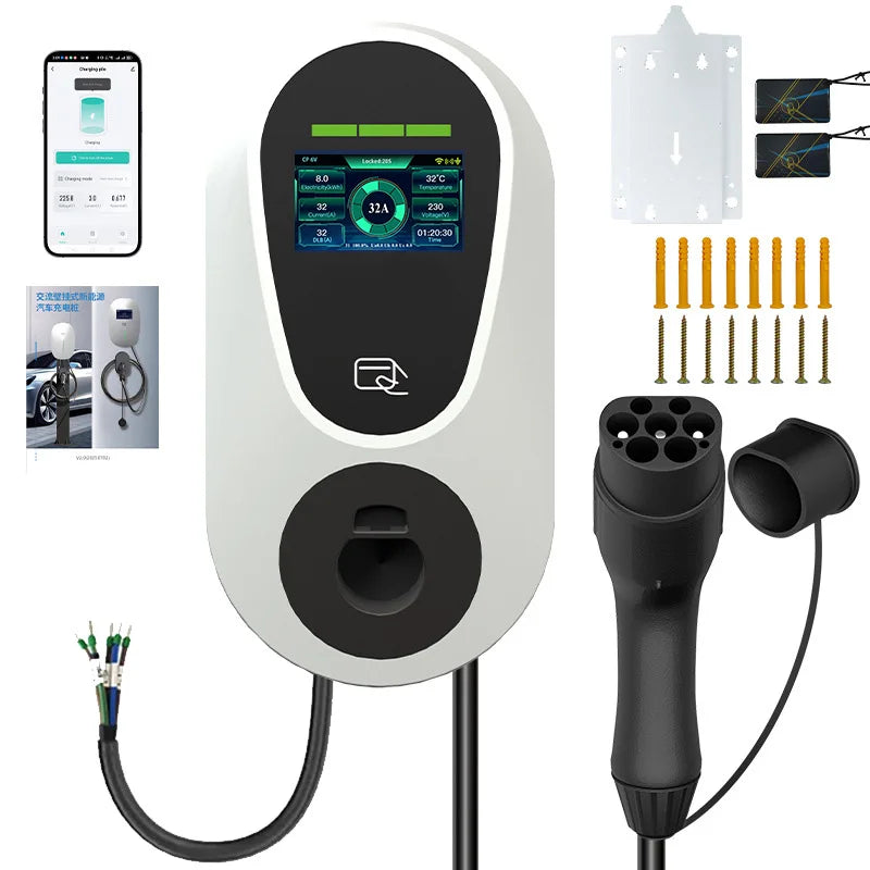 Wall-Mounted EV Charger (Wallbox)  11kW / 22kW AC Charger 7kW EV Charger 16A / 32A EV Charging Station 01